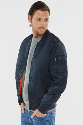 Dark blue bomber jacket men