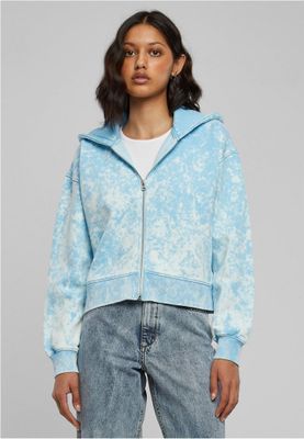 Ladies Short Oversized Towel Washed Zip Hoody