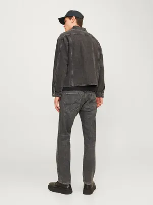 Mörkgrå stentvättade jeans herr - CHRIS