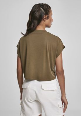 Short t-shirt with high neck ladies