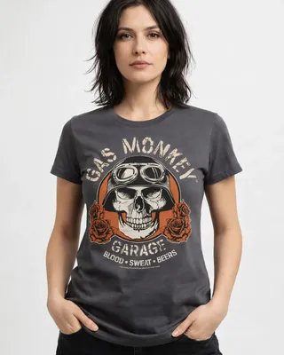 Gas Monkey Garage Skull Girly Tee