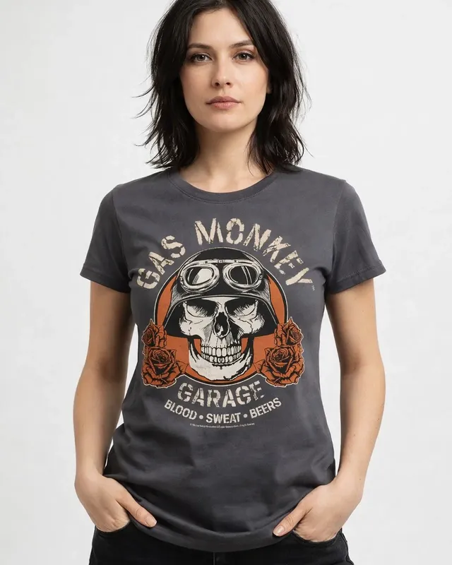 Gas Monkey Garage Skull Girly Tee