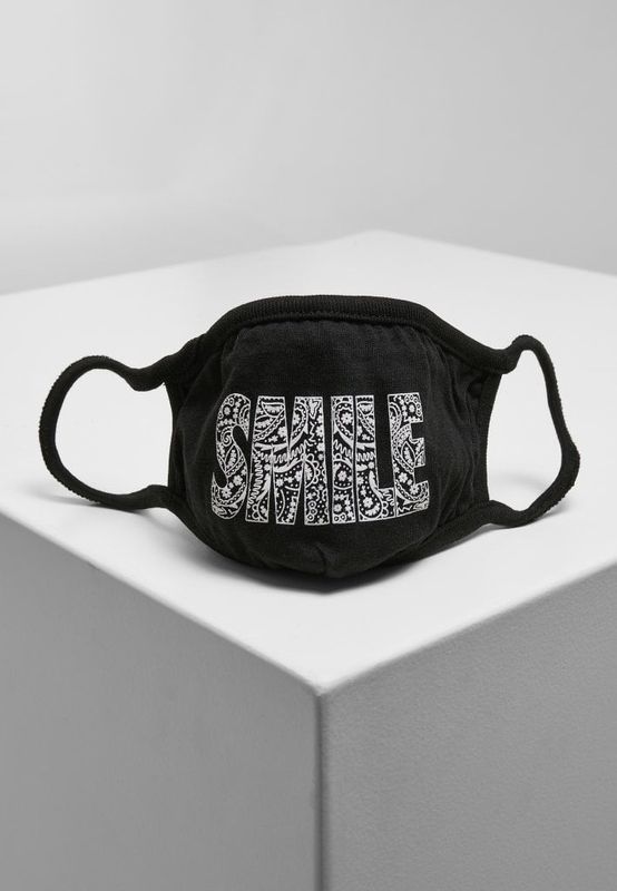 Ansiktsmask med texten SMILE