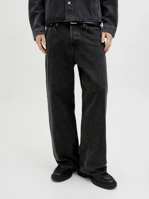 Svarta wide fit jeans herr - DAVE