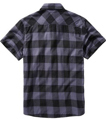 Short-sleeved flannel shirt gray/black
