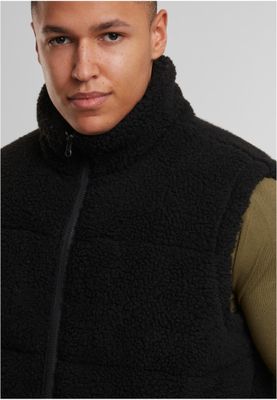 Basic Teddy Puffer Vest för herr – Svart