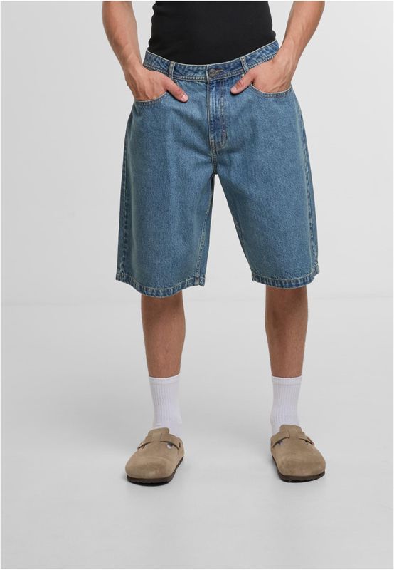 Shorts med dragkedja – midbluewashed