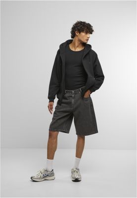 Shorts med dragkedja – darkgreywashed