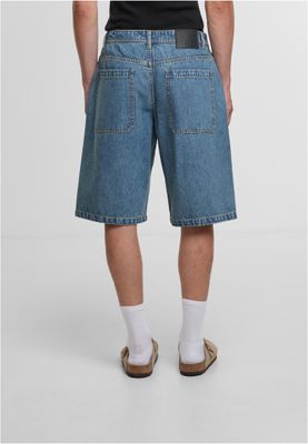 Shorts med dragkedja – midbluewashed