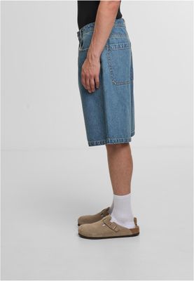 Shorts med dragkedja – midbluewashed