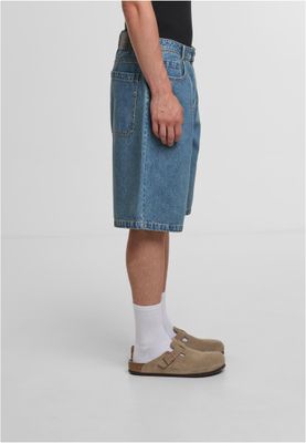 Shorts med dragkedja – midbluewashed