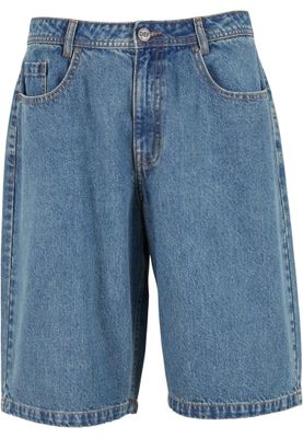 Shorts med dragkedja – midbluewashed