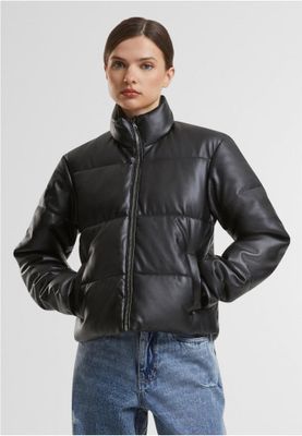 Ladies' puffer jacket in synthetic leather