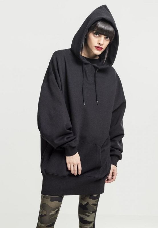 Sort oversize hættetrøje dame