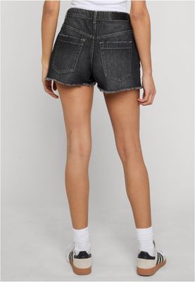 Shorts för dam med slitna partier – black washed (variant)