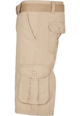 Cargo shorts with belt and ripstop