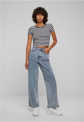 Women's short striped T-shirt