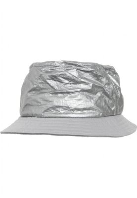 Silver Crinkled Paper Bucket Hat