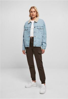 Ladies Oversized Sherpa Denim Jacket
