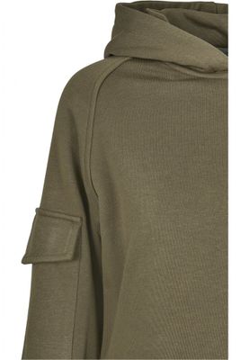Short hoodie with arm pocket lady