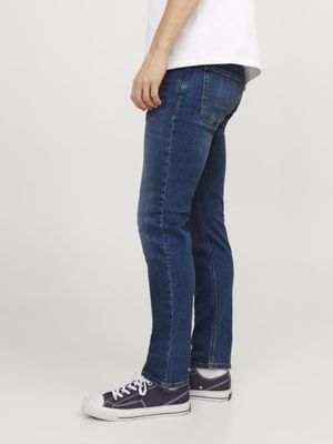 Mørkeblå jeans med straight fit til mænd