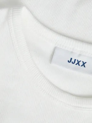 Ribbad T-shirt Med Rund Hals dam