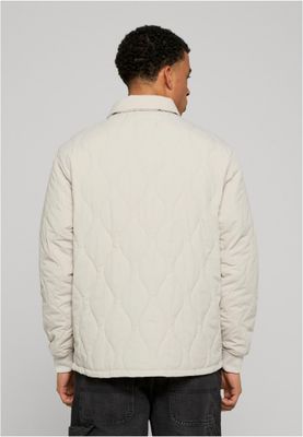 Kvadratiskt mönster Quilted Overshirt Jacka för herr – molnfärg