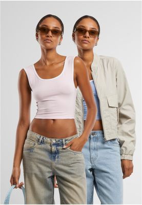 Elegant Kontrasterande Cropped Topp
