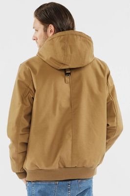 Short hooded jacket with teddy lining