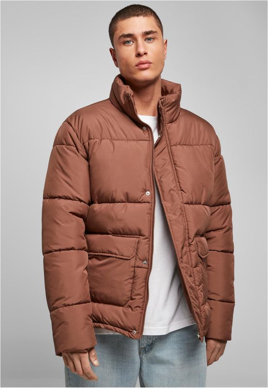 Short Puffer Jacket för herr – bark