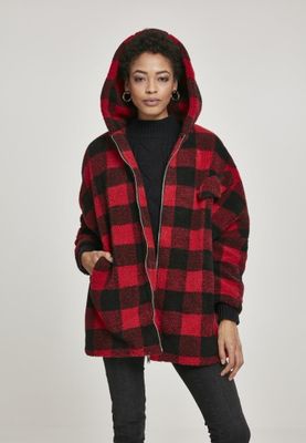 Checkered oversize sherpa jacket