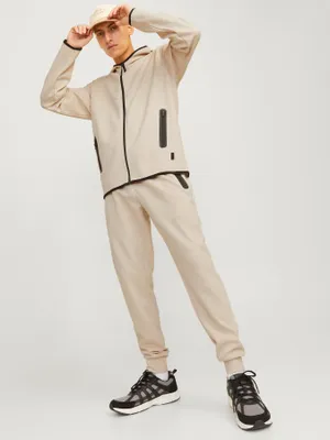Ljusbeige slim fit joggingbyxa