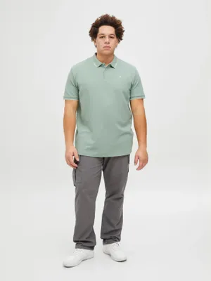 Ljusgrön plus size pikétröja herr – Jack & Jones