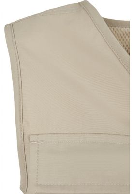 Beige short vest lady