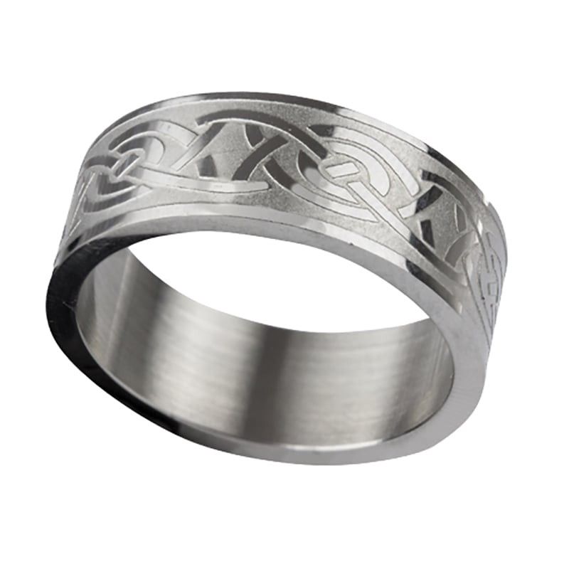 Ring med laserdesign i rustfrit stål