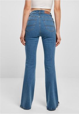 Ladies Organic High Waist Flared Denim Pants