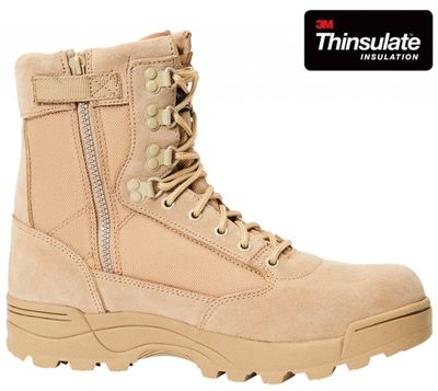Tactical boots zipper