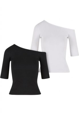 Ladies Organic Asymmetric Rib Tee 2-Pack