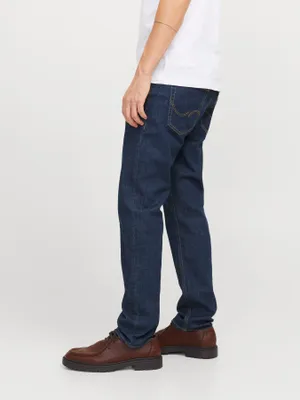 Mörkblå otvättade slim fit jeans - GLENN