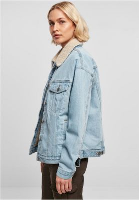 Ladies Oversized Sherpa Denim Jacket