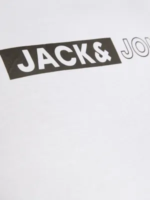 Jack & Jones Plus Size T-shirt med logotryck – Vit