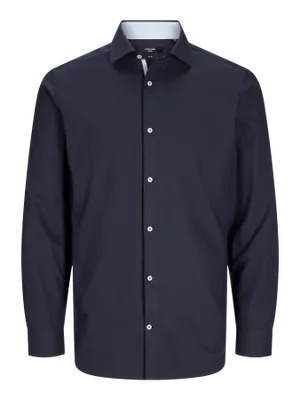 Slim fit skjorta med dobby-mönster