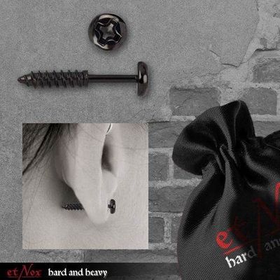 Black Screw Earring