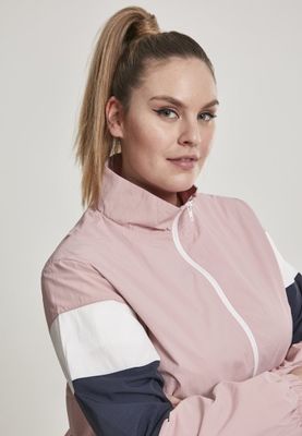 Trefärgad krinklad lätt jacka dam