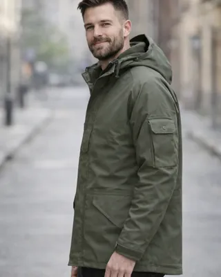 M65 Militær parka - aftagelig inderjakke i fleece