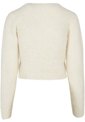 Ladies Cropped Feather Sweater