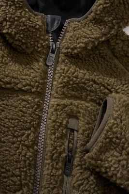 Olive teddy jacket - Kids