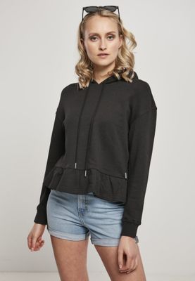 Hoody with ruffles in organic cotton