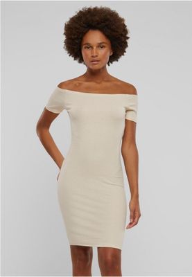 Ladies Off Shoulder Rib Dress