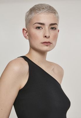 Short belly sweater with a shoulder strap